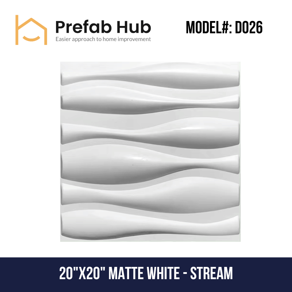 3 Panel Stream Design 3D PVC Wall Panel - Stream Design – Prefab Hub