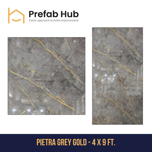 PVC Marble Sheet Panels - Pietra Grey Gold