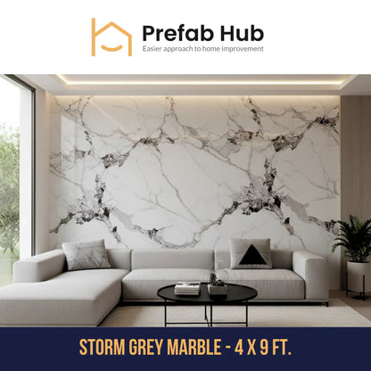 PVC Marble Sheet Panels - Storm Grey Marble