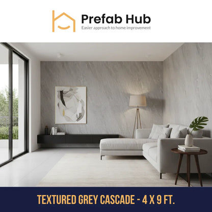 PVC Marble Sheet Panels – Textured Grey Cascade
