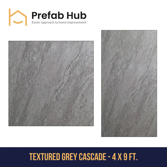 PVC Marble Sheet Panels – Textured Grey Cascade