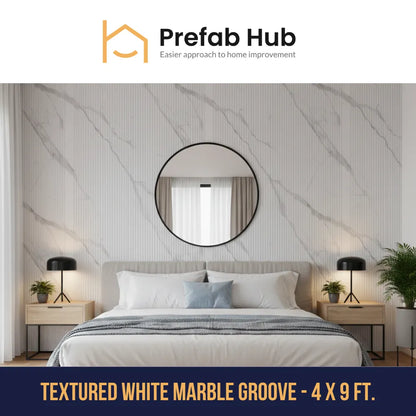 PVC Marble Sheet Panels – Textured White Marble Groove