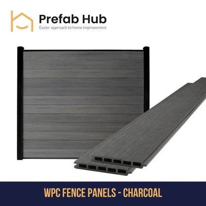 WPC Composite Fence Panel - Charcoal | Prefab Hub