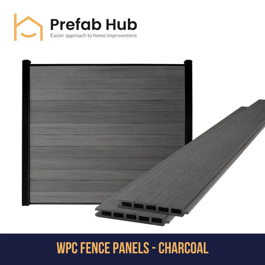 WPC Composite Fence Panel - Charcoal | Prefab Hub