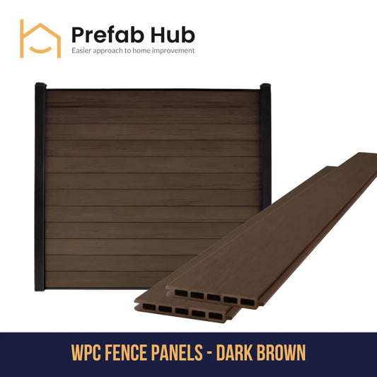 WPC Composite Fence Panel - Dark Brown | Prefab Hub