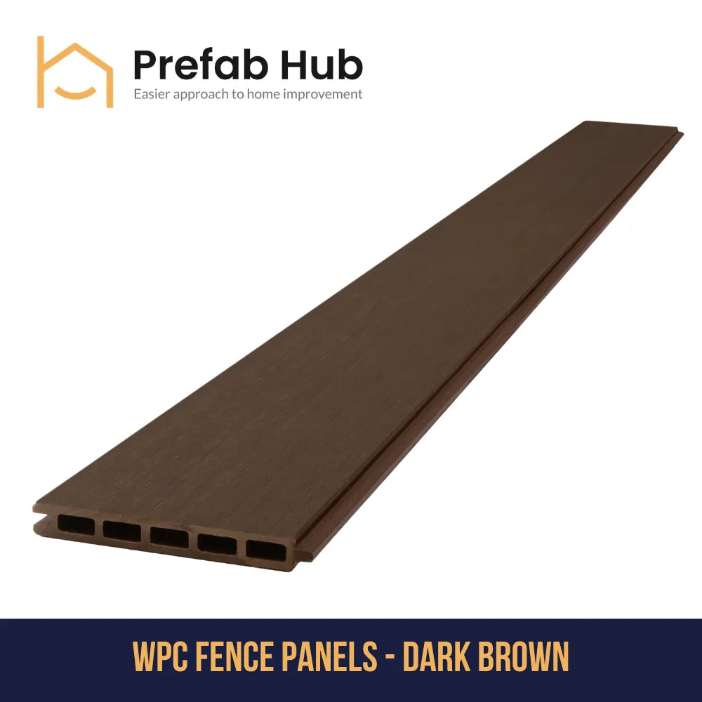 WPC Composite Fence Panel - Dark Brown | Prefab Hub