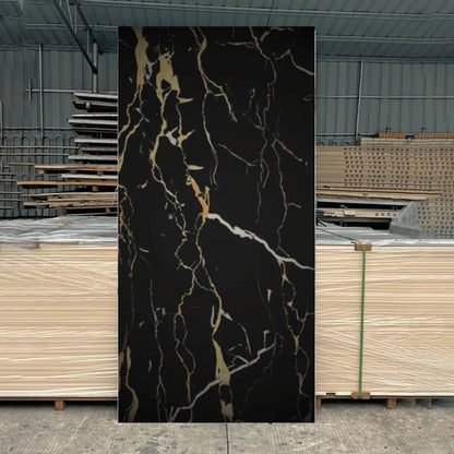 PVC Marble Sheet Panels - Black Gold Marble