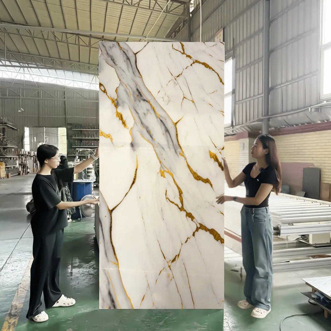 PVC Marble Sheet Panels - Golden Veins
