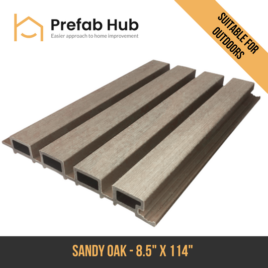 WPC Exterior Slat Wall Panel - Sandy Oak